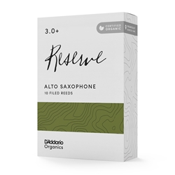 D'Addario Organic Reserve Alto Saxophone Reeds #3.0+, Box of 10